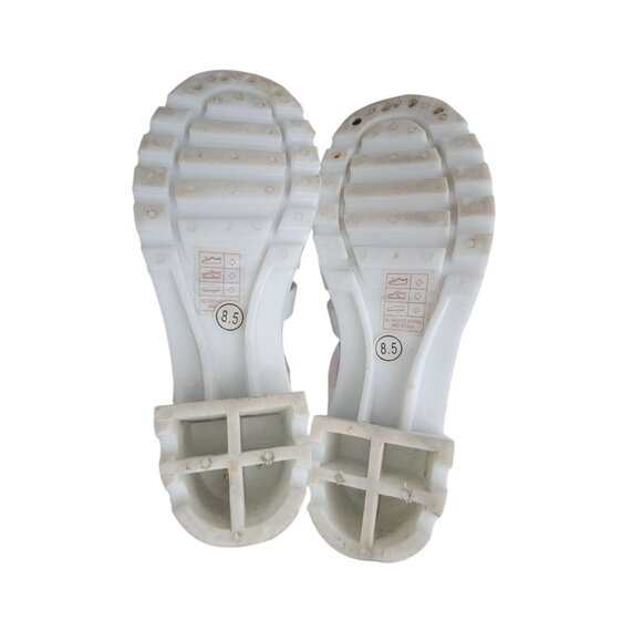 DOLLY MIX White Jelly Platform Strappy Sandals Chunky Heel Women's Sz 8.5 - Picture 6 of 9